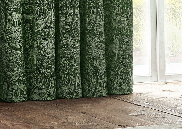 Winter Woods Eyelet, Emerald - Ready Made Curtains - Image 6